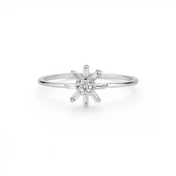 Baguette Flower Diamond Ring