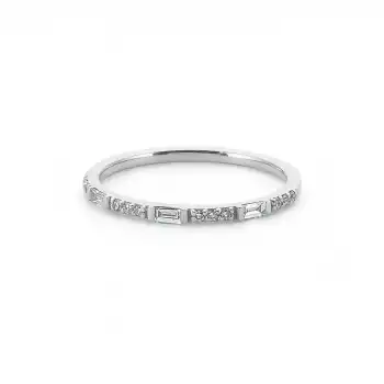Baguette & Round Diamond Band