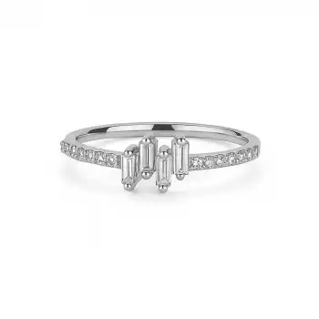 Baguette Side Stone Diamond Ring