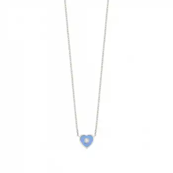 Blue Amour Heart Necklace