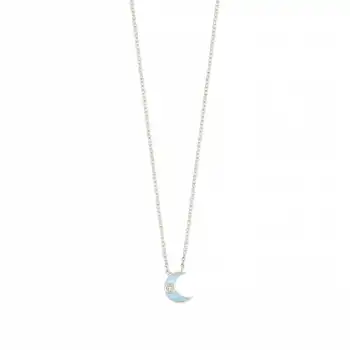 Blue Crescent Necklace