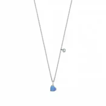 Blue Enamel Heart Necklace