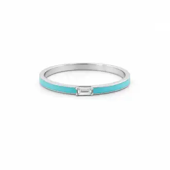 Blue Glow Baguette Ring