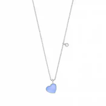 Blue Grand Enamel Heart Necklace