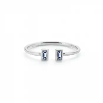 Blue Twin Baguette Ring