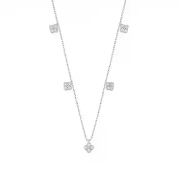 Classic Dangling Clover Diamond Pendant Necklace