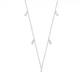 Dangling Baguette Diamond Pendant Necklace