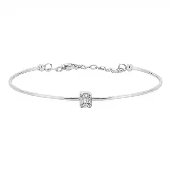 Delicate Baguette and Round Diamond Bracelet