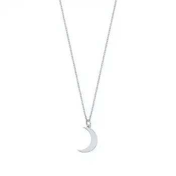Diamond Crescent Moon Pendant Necklace