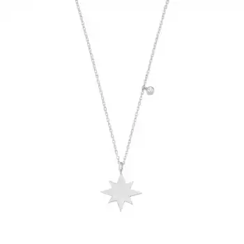 Diamond Eight-Pointed Star Pendant Necklace