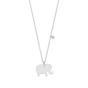 Diamond Elephant Pendant Necklace
