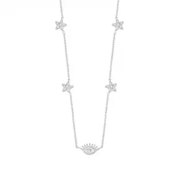 Diamond Eye & Stars Pendant Necklace