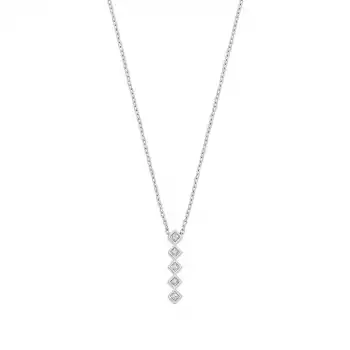 Diamond Five-Stone Kite-Shaped Pendant Necklace