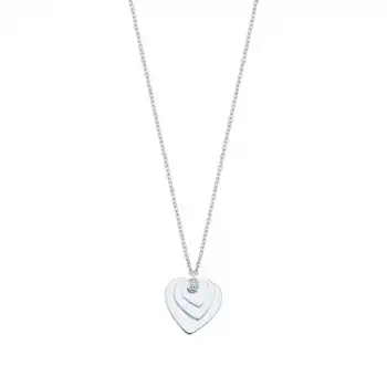 Diamond Heart Plate Pendant Necklace