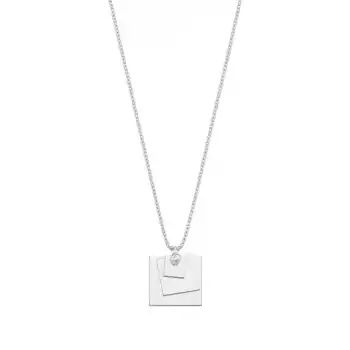 Diamond Kite-Shaped Plate Pendant Necklace