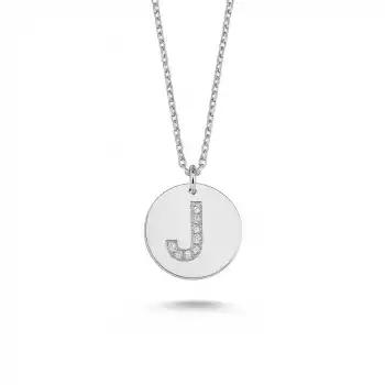 Diamond Letter J Pendant Necklace