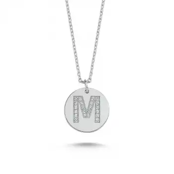 Diamond Letter M Pendant Necklace