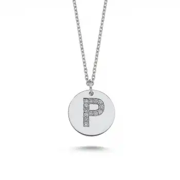 Diamond Letter P Pendant Necklace
