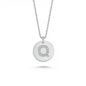 Diamond Letter Q Pendant Necklace