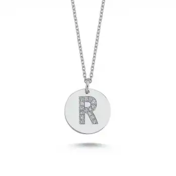 Diamond Letter R Pendant Necklace