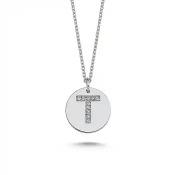 Diamond Letter T Pendant Necklace
