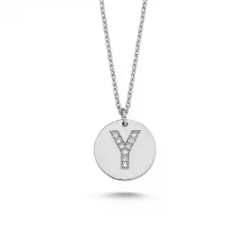 Diamond Letter Y Pendant Necklace