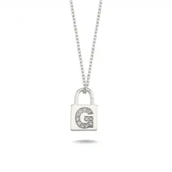 Diamond Lock Letter G Pendant Necklace