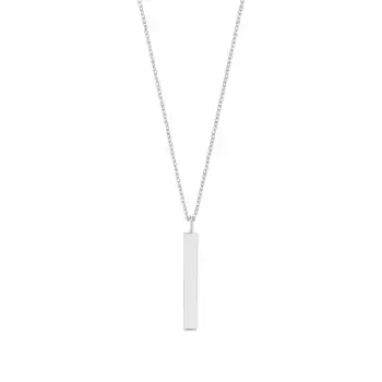 Diamond Rectangle Bar Pendant Necklace