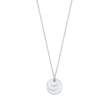 Diamond Stacked Disc Pendant Necklace