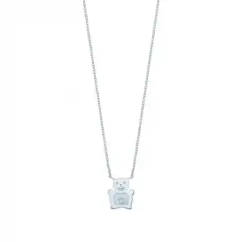Diamond White Teddy Bear Pendant Necklace
