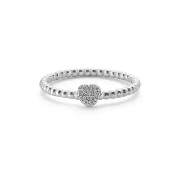 Elegant Heart Pave Diamond Ring
