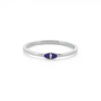 Eye Motif Navy Enamel Diamond Ring