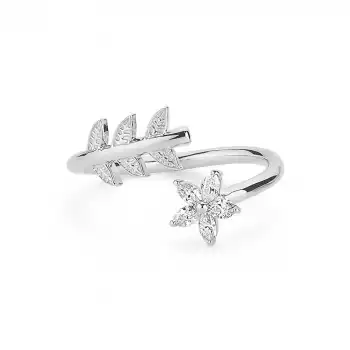 Floral Branch Spiral Ring