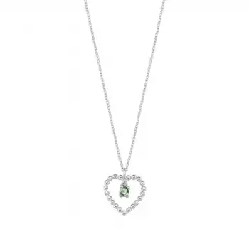 Green Beaded Heart Necklace