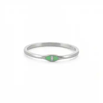 Green Enamel Eye Ring