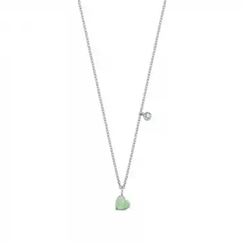 Green Enamel Heart Necklace