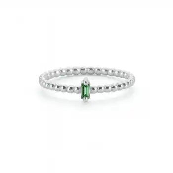 Green Gleam Baguette Ring