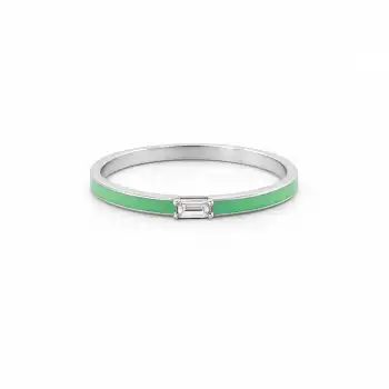 Green Glow Baguette Ring