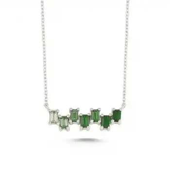 Green Rhythm Baguette Necklace
