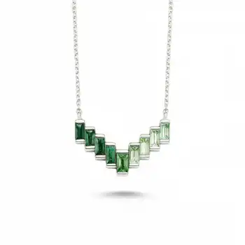 Green Spectrum Baguette Necklace