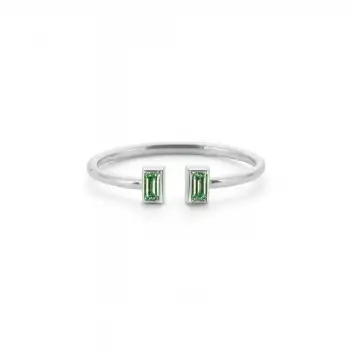 Green Twin Baguette Ring