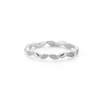 Leaf Motif Diamond Band Ring