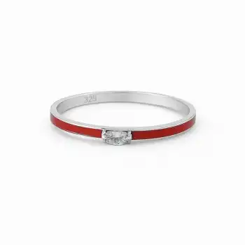 Marquise Diamond Rouge Enamel Ring