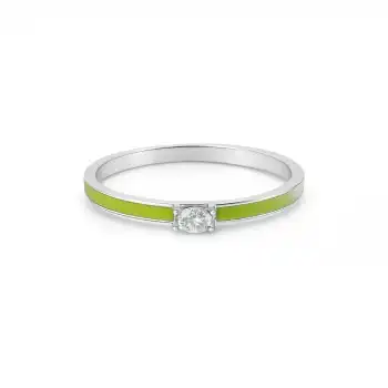 Marquise Diamond Sage Enamel Ring