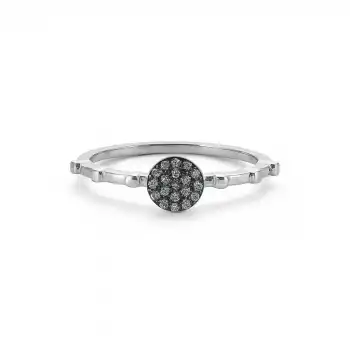 Minimal Circle Pave Diamond Ring