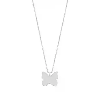 Minimal Diamond Butterfly Pendant Necklace