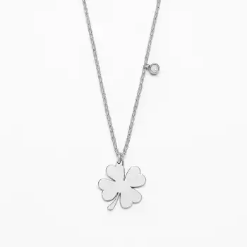 Minimal Diamond Clover Pendant Necklace