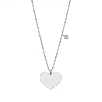 Minimal Diamond Heart Pendant Necklace