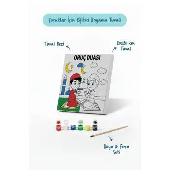 Oruç Duası Çocuklar İçin Eğitici Boyama Tuvali (Şövalesiz)