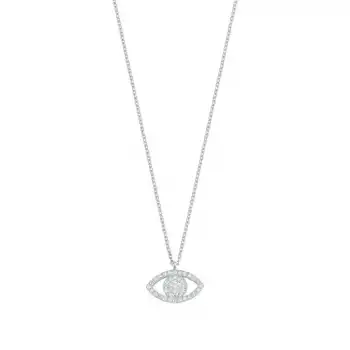Pave Diamond Eye Pendant Necklace